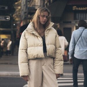 Zara Satin Effect Puffer Jacket